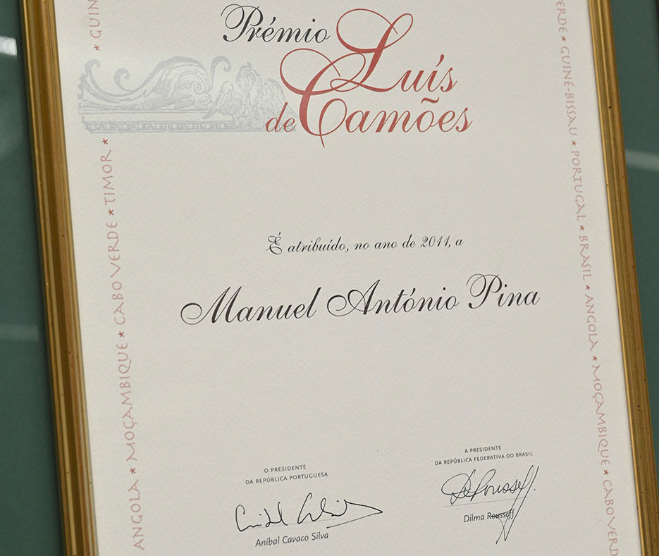 Documento do Prémio Camões 2011 cedido pela Fundação Ilídio Pinho à U.Porto